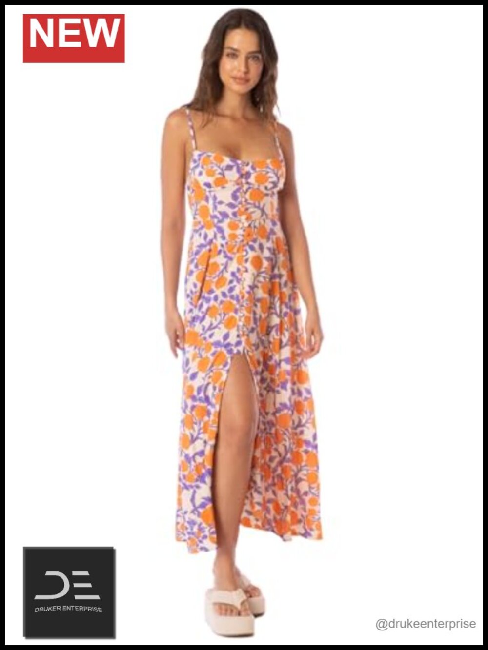 Sleeveless A-Line Midi Dress with Smocked Back & Adjustable Straps